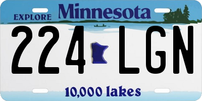 MN license plate 224LGN