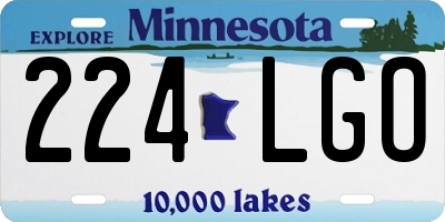 MN license plate 224LGO