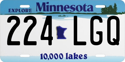 MN license plate 224LGQ
