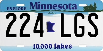 MN license plate 224LGS