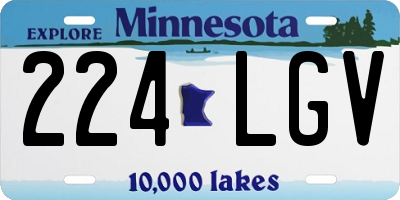 MN license plate 224LGV
