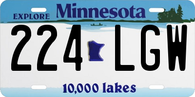 MN license plate 224LGW