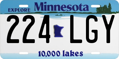MN license plate 224LGY