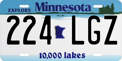 MN license plate 224LGZ