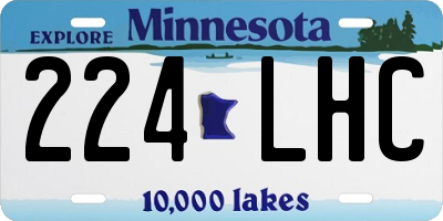 MN license plate 224LHC
