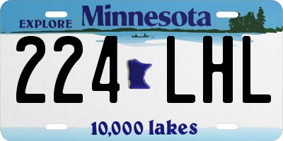 MN license plate 224LHL