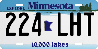 MN license plate 224LHT