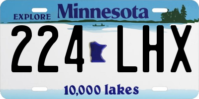 MN license plate 224LHX