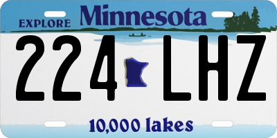 MN license plate 224LHZ