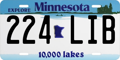 MN license plate 224LIB