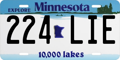 MN license plate 224LIE