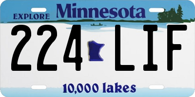 MN license plate 224LIF