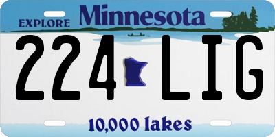 MN license plate 224LIG
