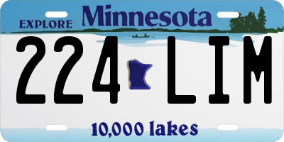 MN license plate 224LIM