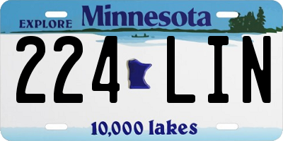 MN license plate 224LIN