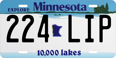 MN license plate 224LIP