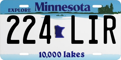 MN license plate 224LIR