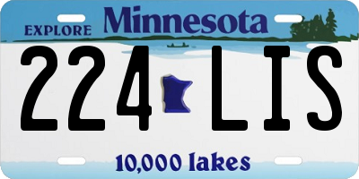 MN license plate 224LIS