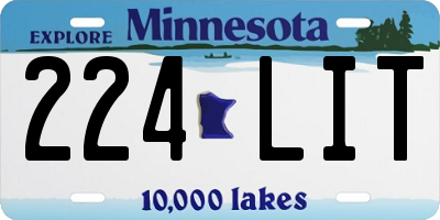 MN license plate 224LIT