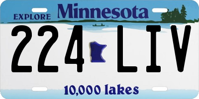 MN license plate 224LIV