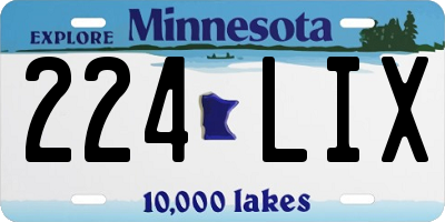 MN license plate 224LIX