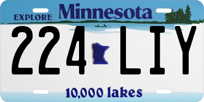 MN license plate 224LIY