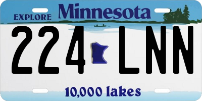 MN license plate 224LNN