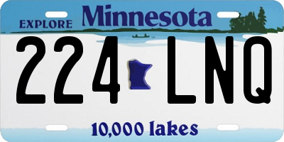 MN license plate 224LNQ