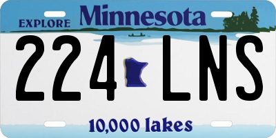 MN license plate 224LNS
