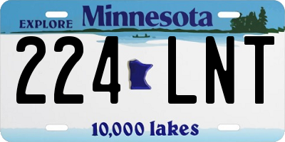 MN license plate 224LNT