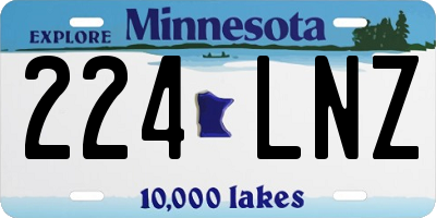 MN license plate 224LNZ