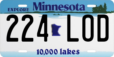 MN license plate 224LOD