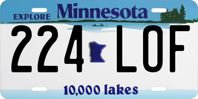 MN license plate 224LOF