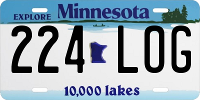 MN license plate 224LOG
