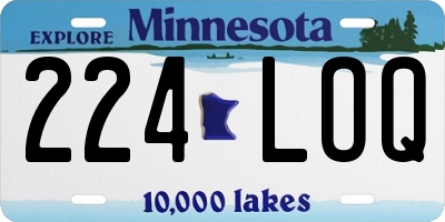 MN license plate 224LOQ