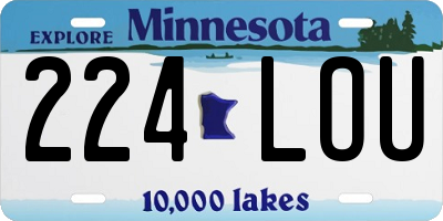 MN license plate 224LOU