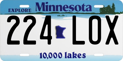 MN license plate 224LOX