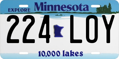 MN license plate 224LOY