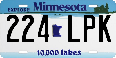 MN license plate 224LPK