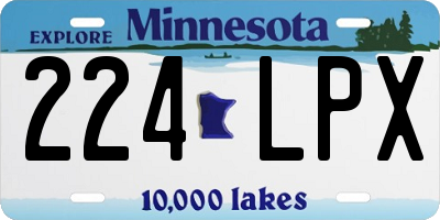 MN license plate 224LPX