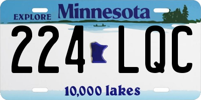 MN license plate 224LQC