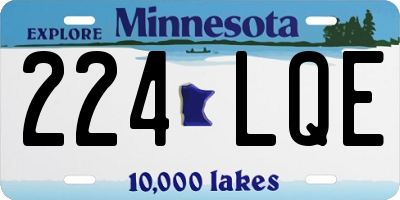 MN license plate 224LQE