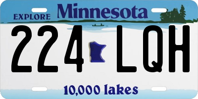 MN license plate 224LQH