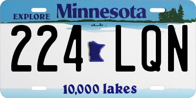 MN license plate 224LQN