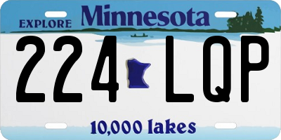 MN license plate 224LQP