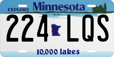 MN license plate 224LQS