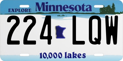 MN license plate 224LQW