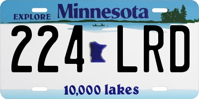 MN license plate 224LRD