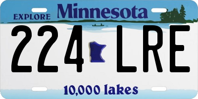 MN license plate 224LRE