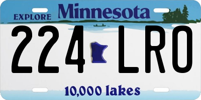 MN license plate 224LRO